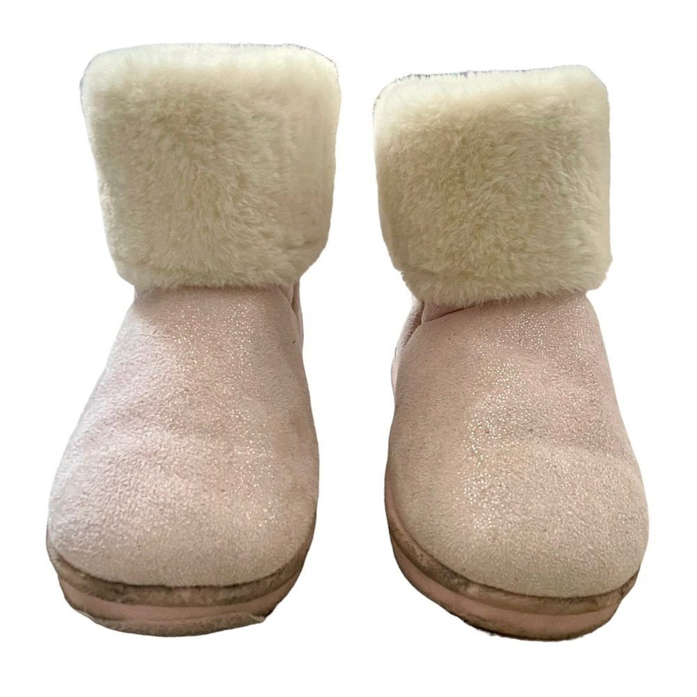 Olivia Miller Girl Shimmer Winter Fur Trim Ankle Boots, Pink Size 4 (Big Kid) - Picture 6 of 10